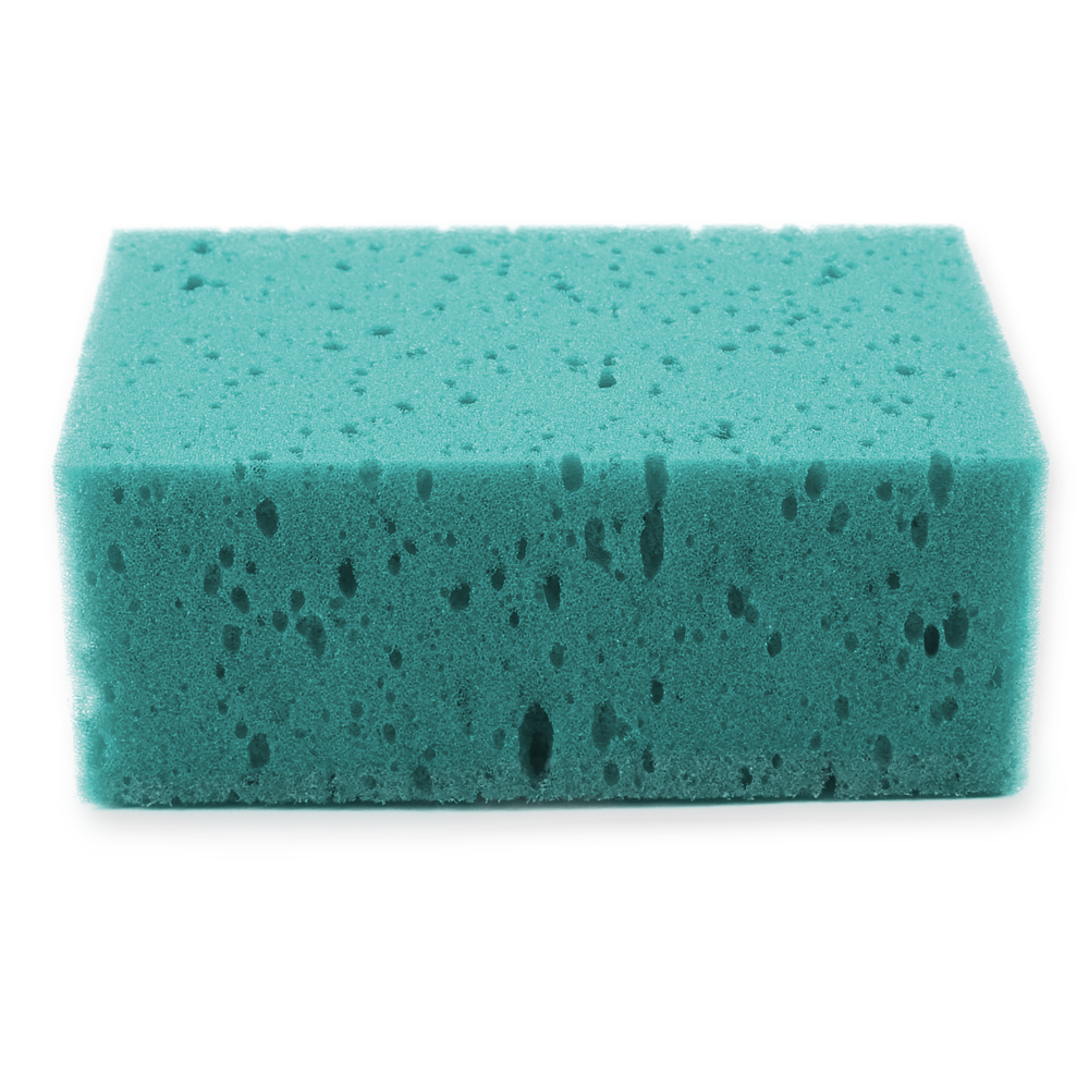 All-purpose sponges Colour-set made of foam in green in the front view