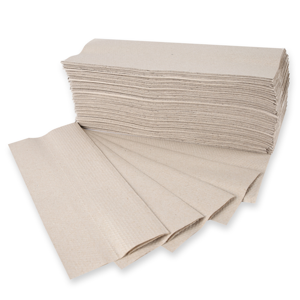 Paper hand towels, 1-ply made of recycled paper, C-fold, fanned out