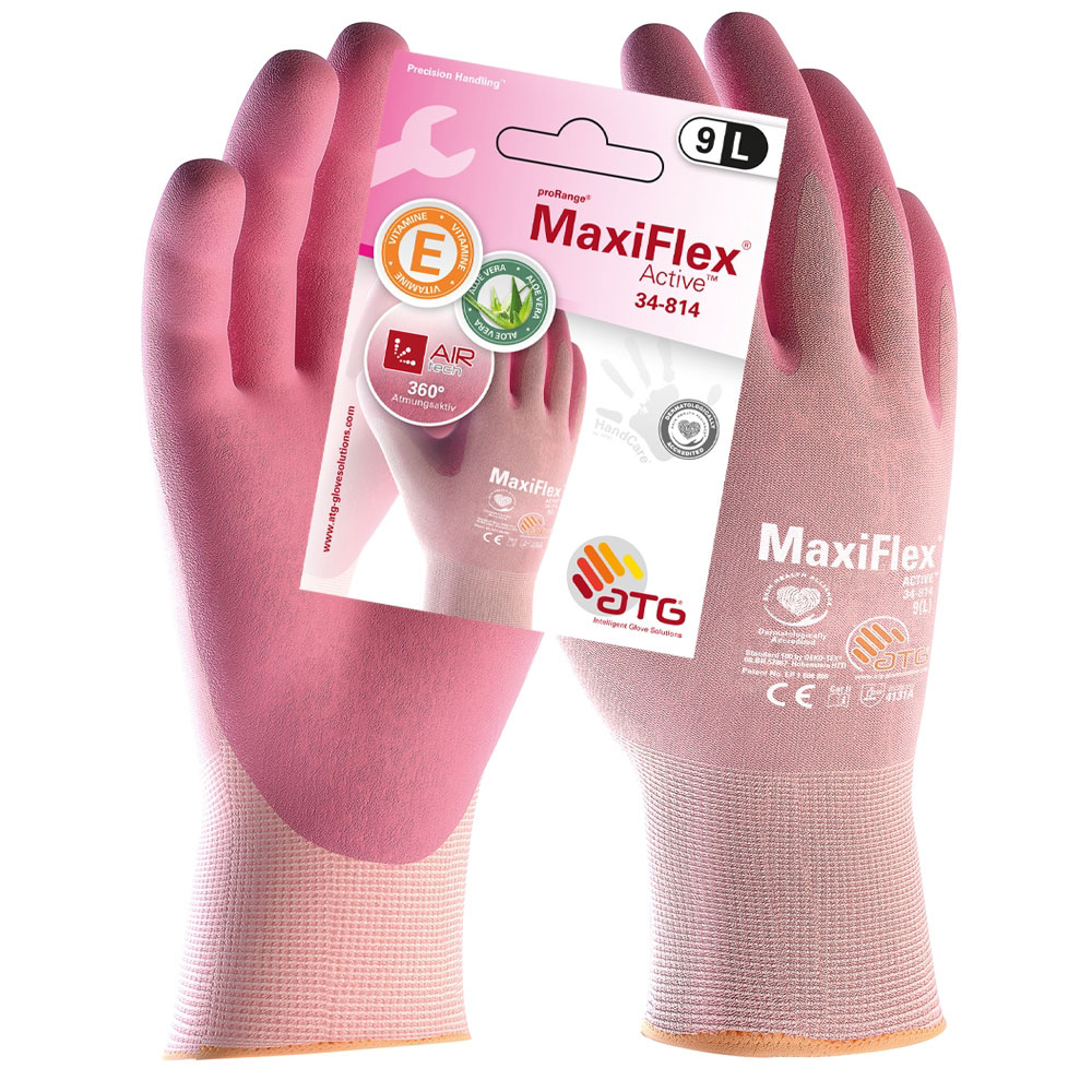 ATG® MaxiFlex® Active™ 34-814, nylon-knitted gloves in the general view