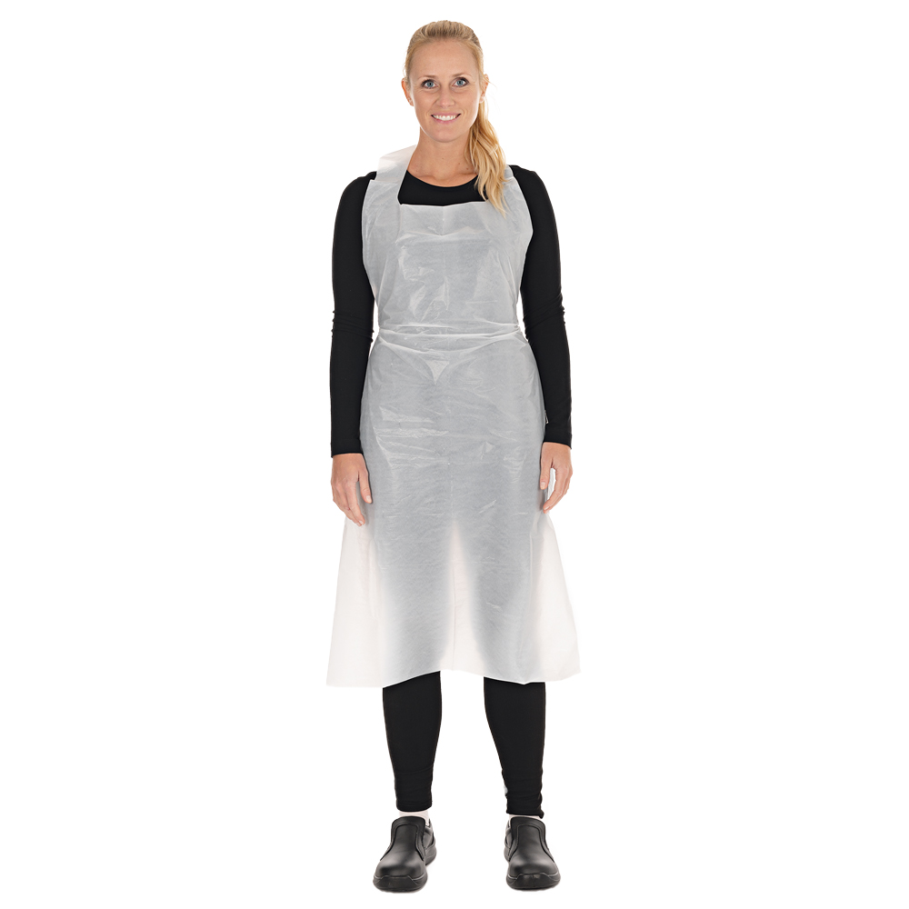 Disposable aprons approx. 33 my made of LDPE in white