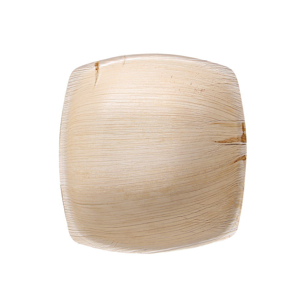Schalen quadratisch aus Palmblatt 350ml mit glatter Unterseite