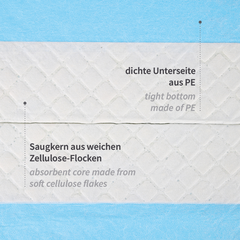 Bettunterlagen | PP/Zellulose/PE | Eigenschaften Bettunterlagen PP/Zellulose/PE Eigenschaften
