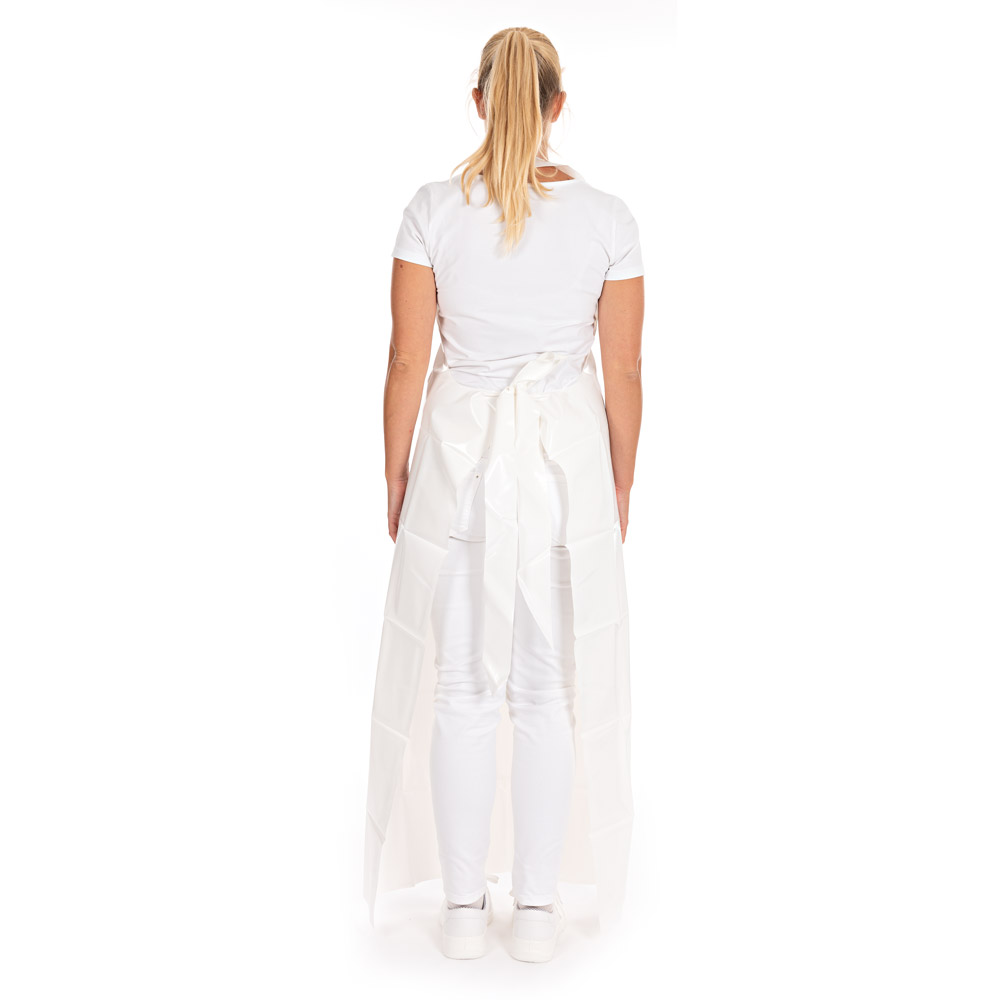 Apron 150my, TPU in the back view, white, 90cm x 130cm