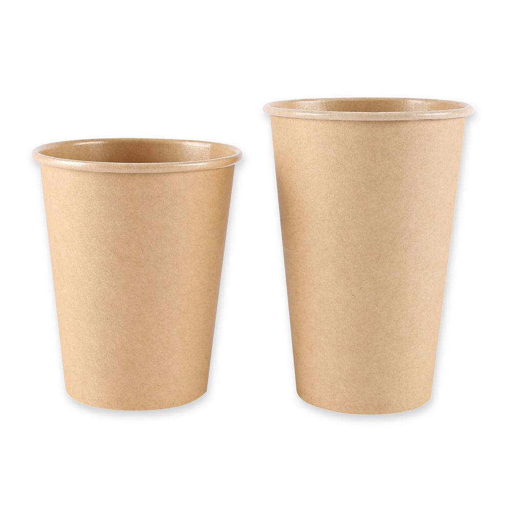 White Paper Nature Cups 8oz D:3.15in H:3.7in - 50 pcs - BioandChic