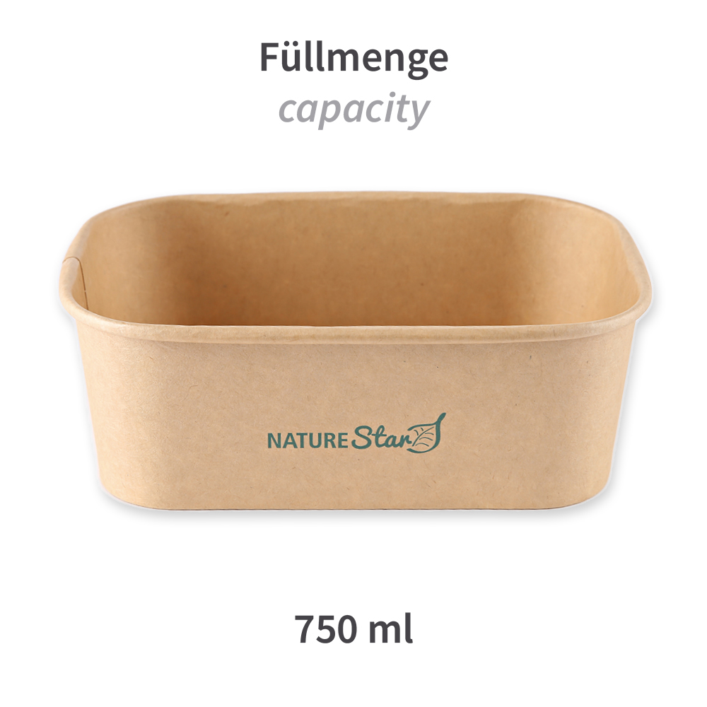Organic trays Takeaway made of kraft paper/PE, FSC®-mix, capacity