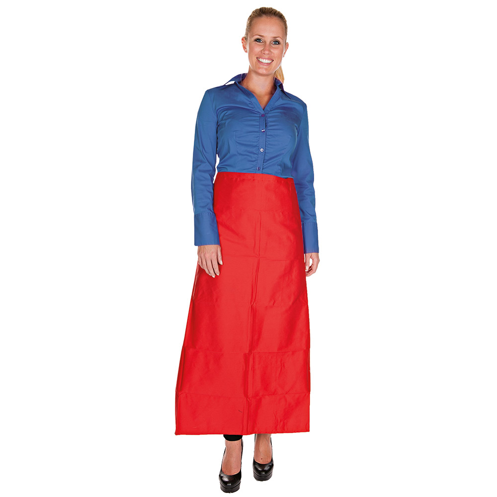 Bistro aprons made of polycotton in red in the front view