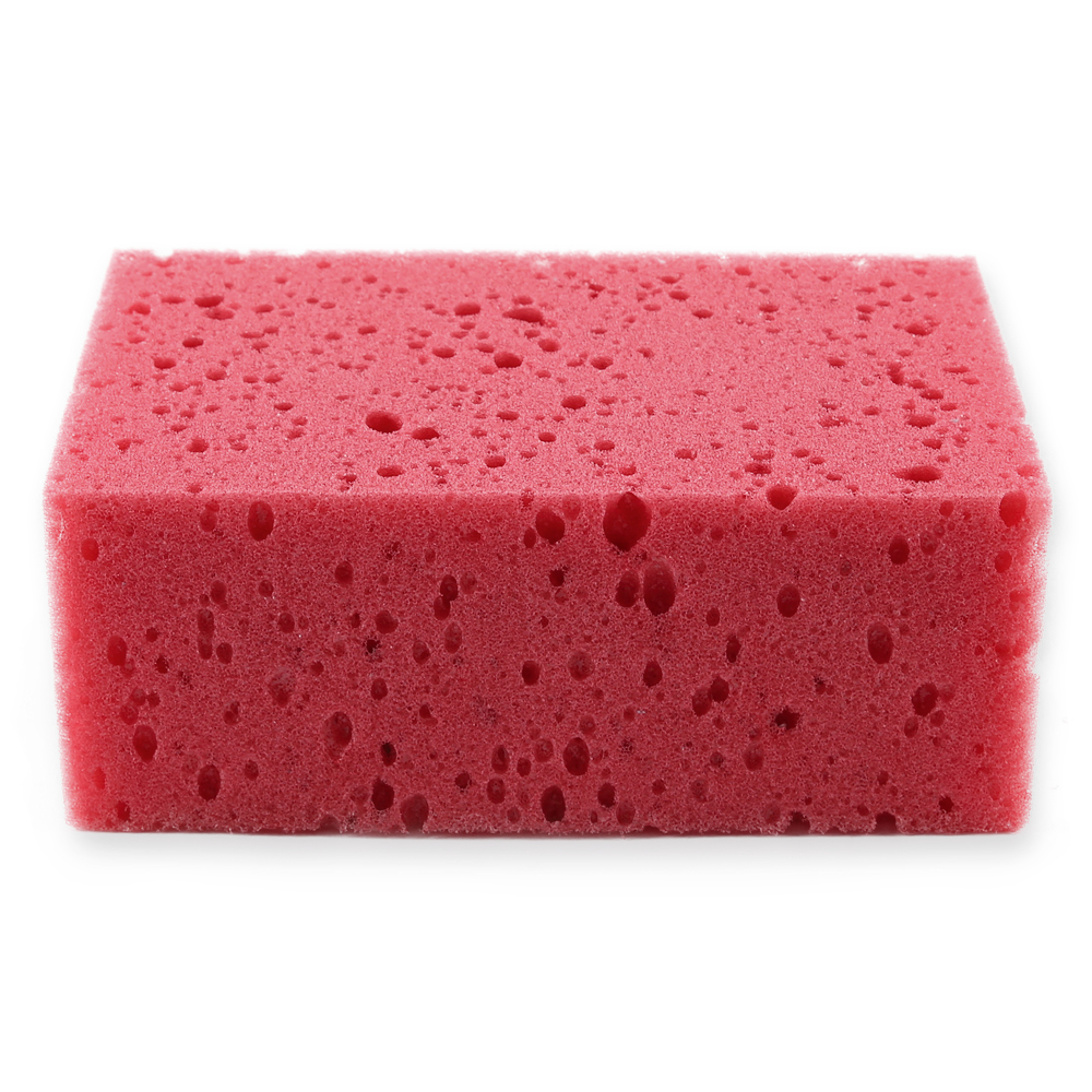 All-purpose sponges Colour-set made of foam in red in the front view