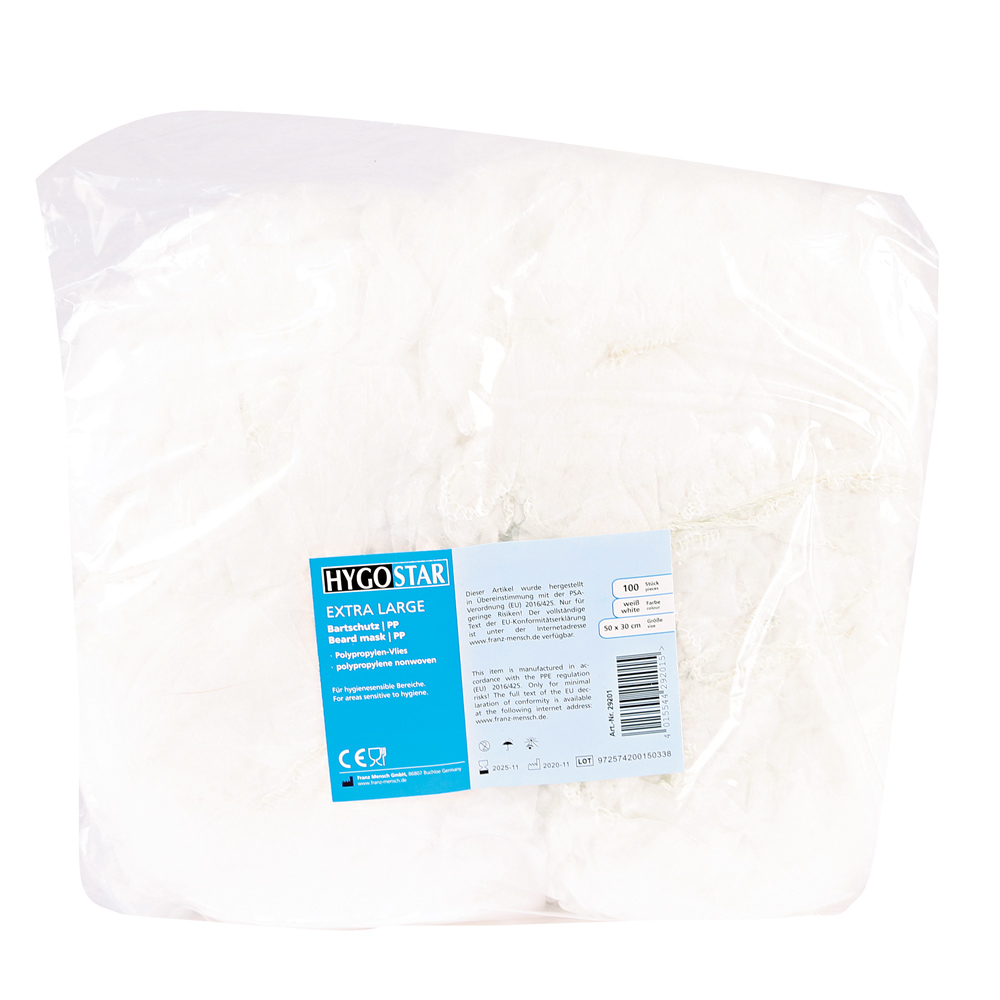 Beard cover Large Eco | PP, machine made, white, packaging Beard cover Large Eco as PP and machine made in white in the packaging