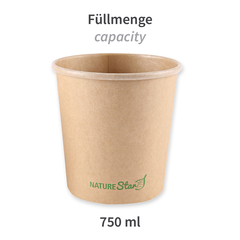 Bio Suppenbecher Minestrone | Kraftpapier, Füllmenge 750ml Bio Suppenbecher Minestrone aus Kraftpapier, Füllmenge 750ml
