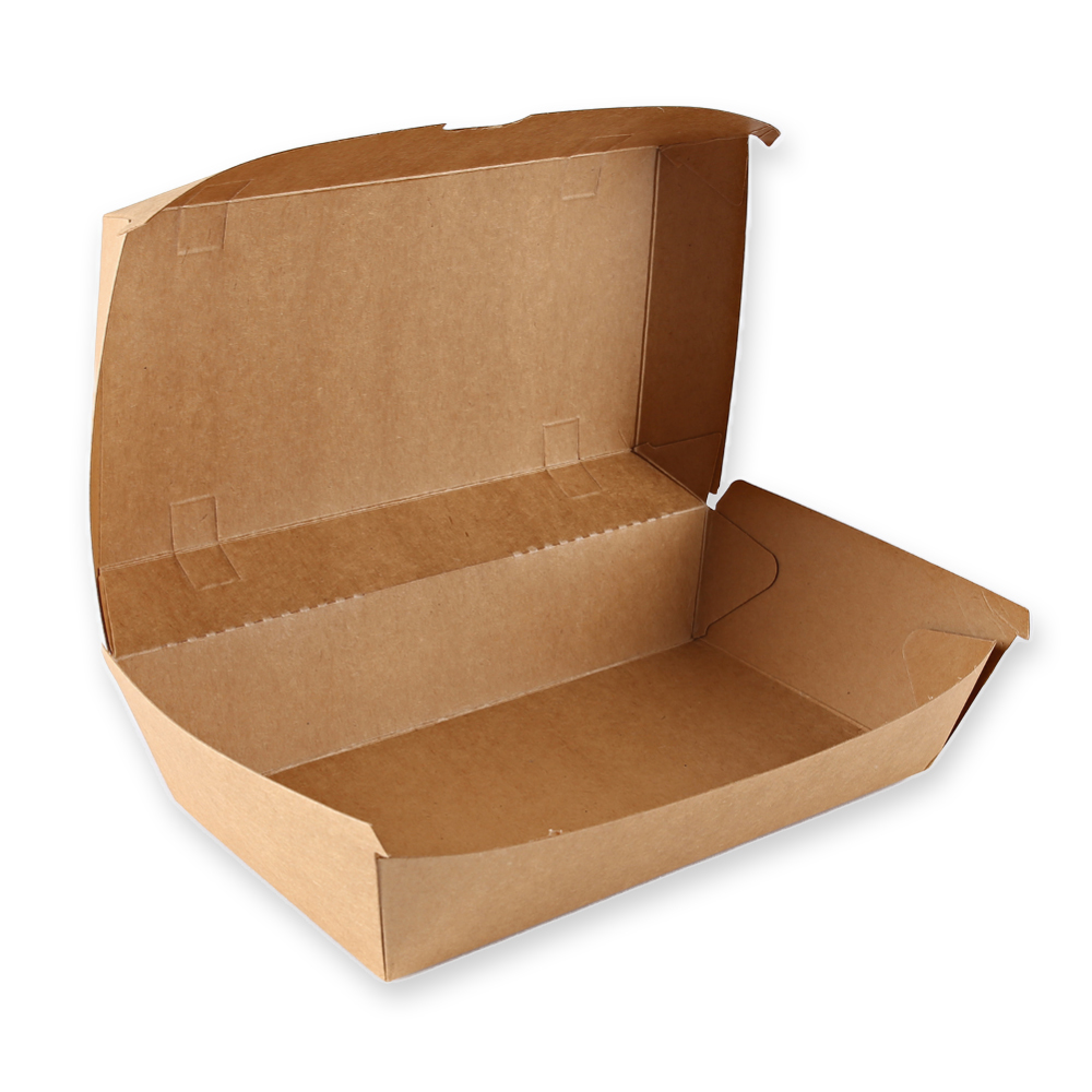 Sandwich box "Club" made of  kraft paper with open lid