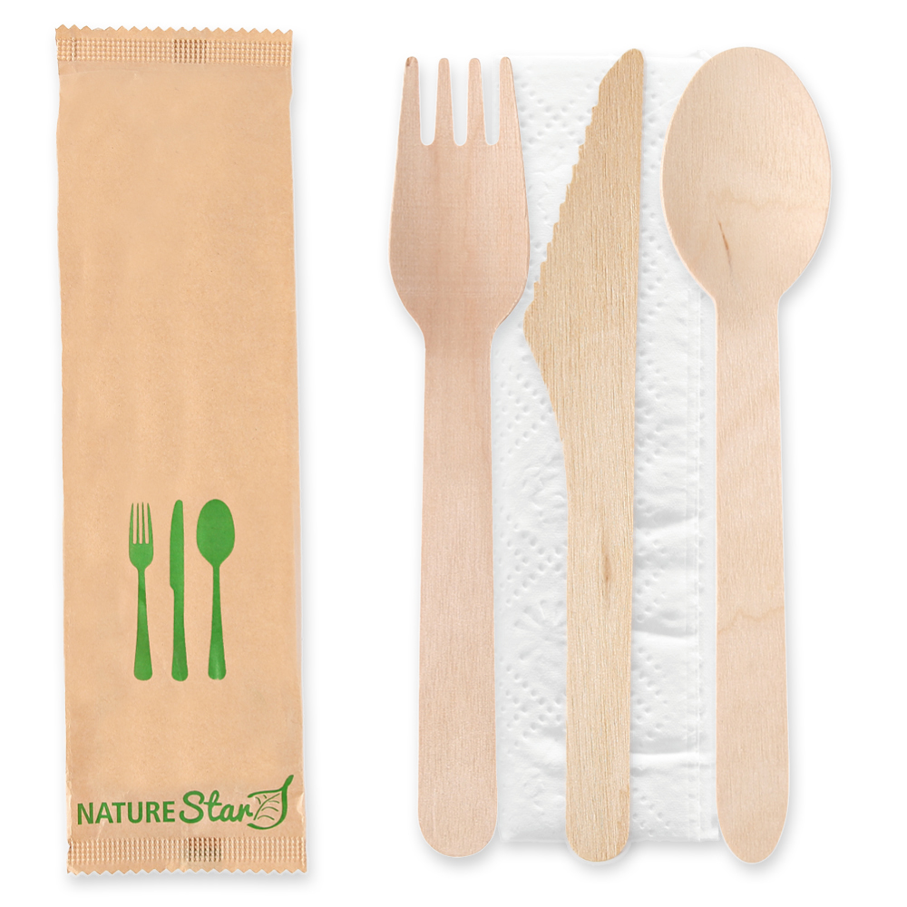 Holz-Besteckset "Triple" | Birkenholz