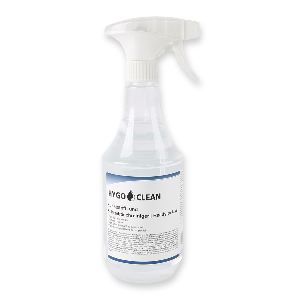 Plastic and desk cleaner Ready to use in the front view