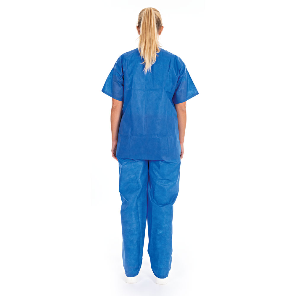 Nursing sets made of SMS in blue in the back view