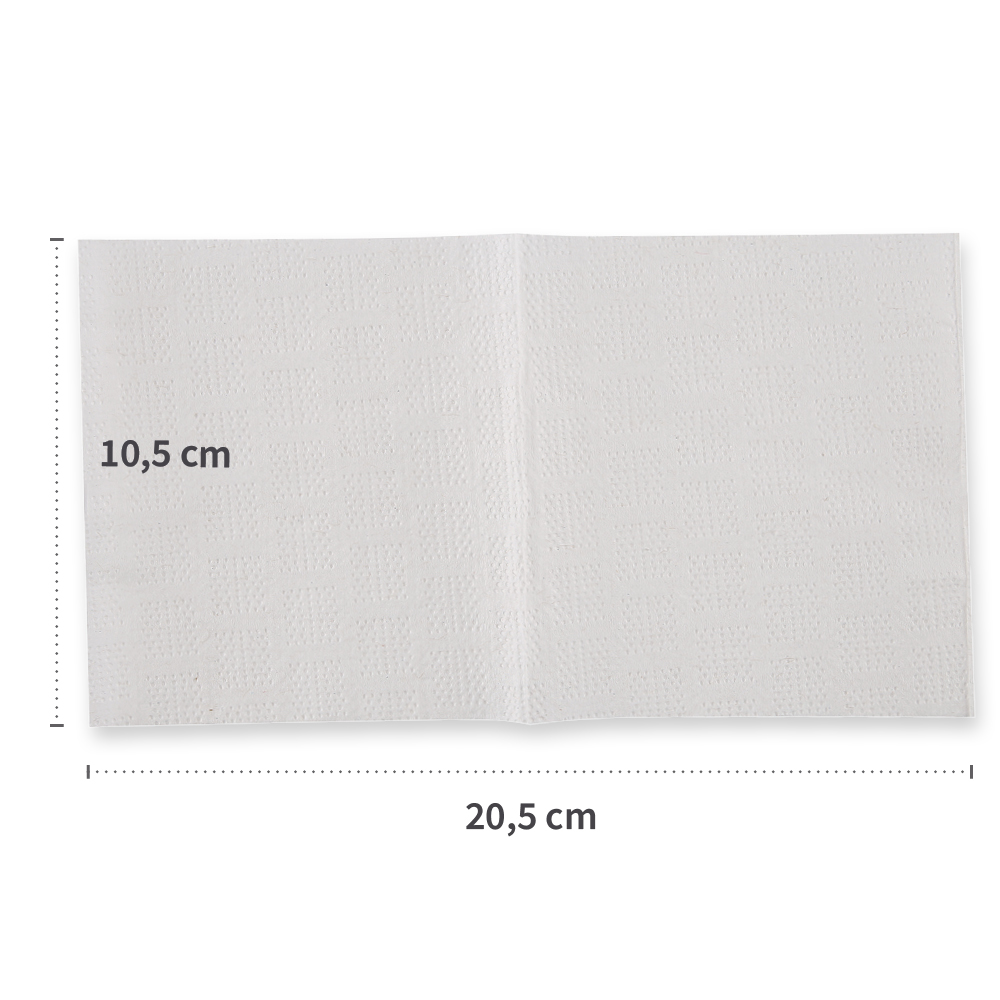 Toilet paper, single sheet, 2-ply made of cellulose, interfold, FSC®-Mix with measure