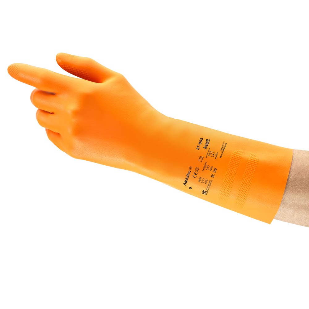 Ansell AlphaTec® 87-955, chemical protection gloves showing