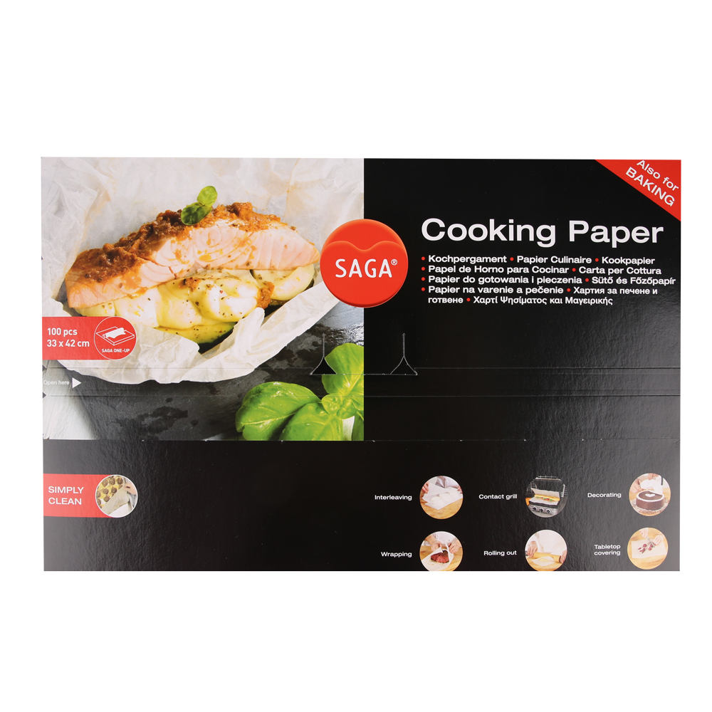 Cooking parchments as sheet with silicone coating in 42cm