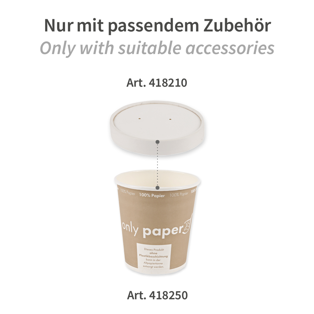 Bio Suppenbecher Only Paper | Pappe, passendes Zubehör Bio Suppenbecher Only Paper aus Pappe mit passendem Zubehör