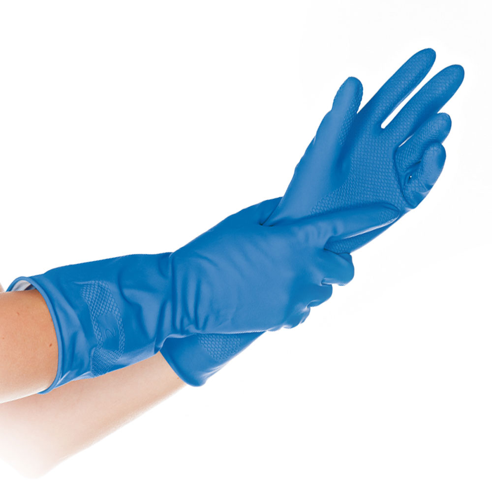 Household gloves Bettina made of latex in blue