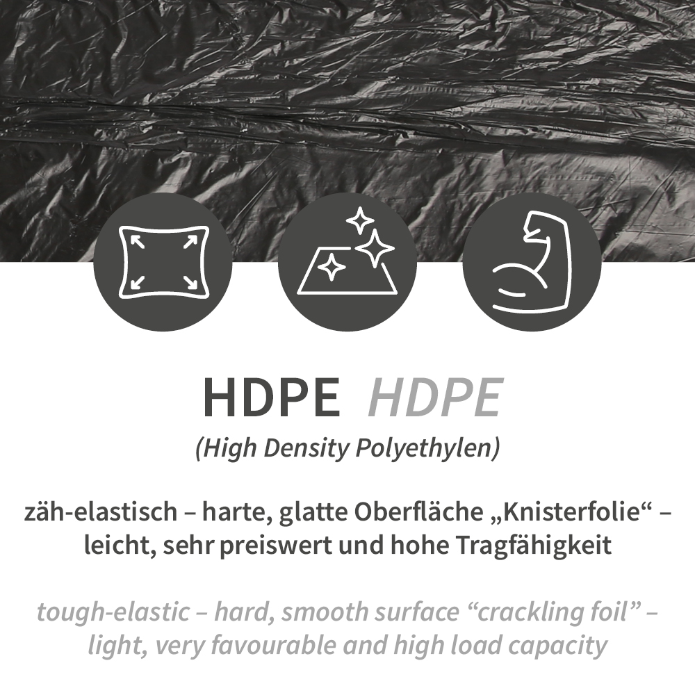 Müllbeutel für Kosmetikeimer, 10 l | HDPE, Rolle, schwarz, Material Müllbeutel für Kosmetikeimer, 10 l aus HDPE auf Rolle in schwarz mit Material