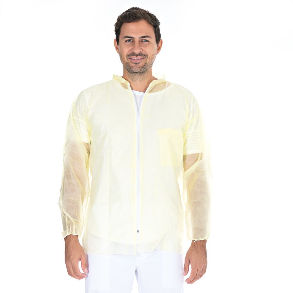 Jackets made of PP in yellow in the front view