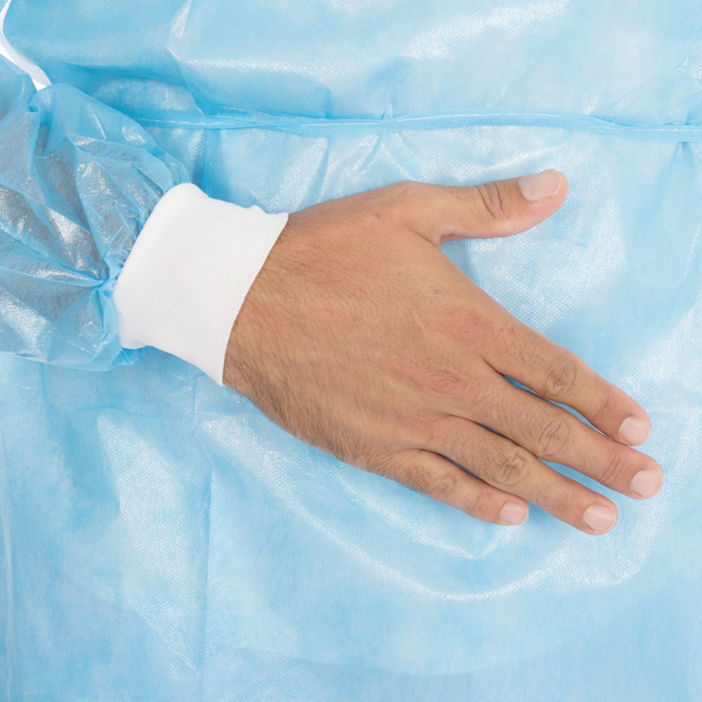Protective gown Protect, PP, PE partly laminated the cuff