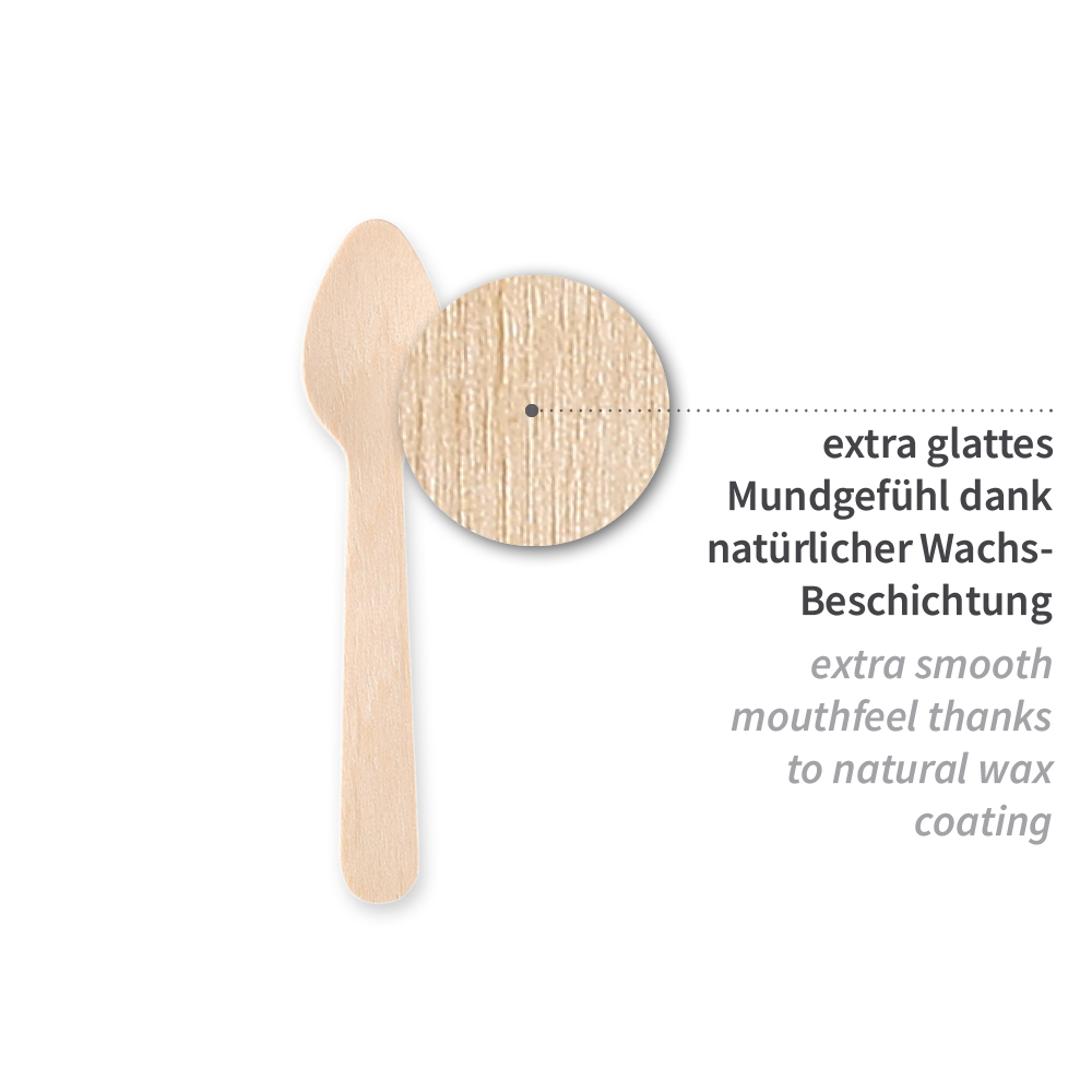 Organic coffee spoons made of wood FSC® 100%, wax coated, properties