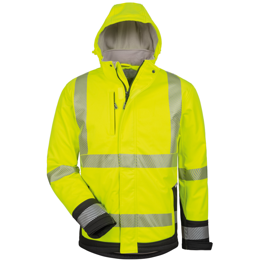 Elysee® Melvin 23426 padded high vis softshell jackets from the frontside