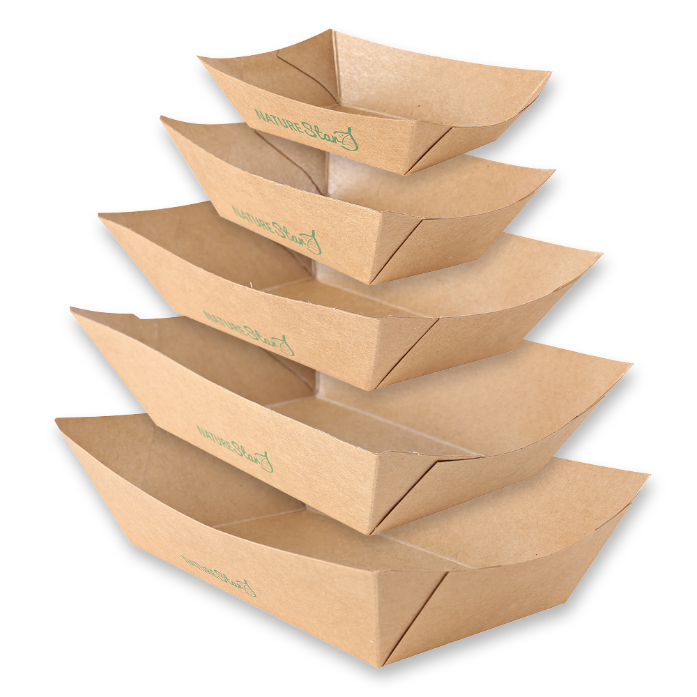 Organic food trays Tasty made of kraft paper/PE in FSC®-Mix as previewimage