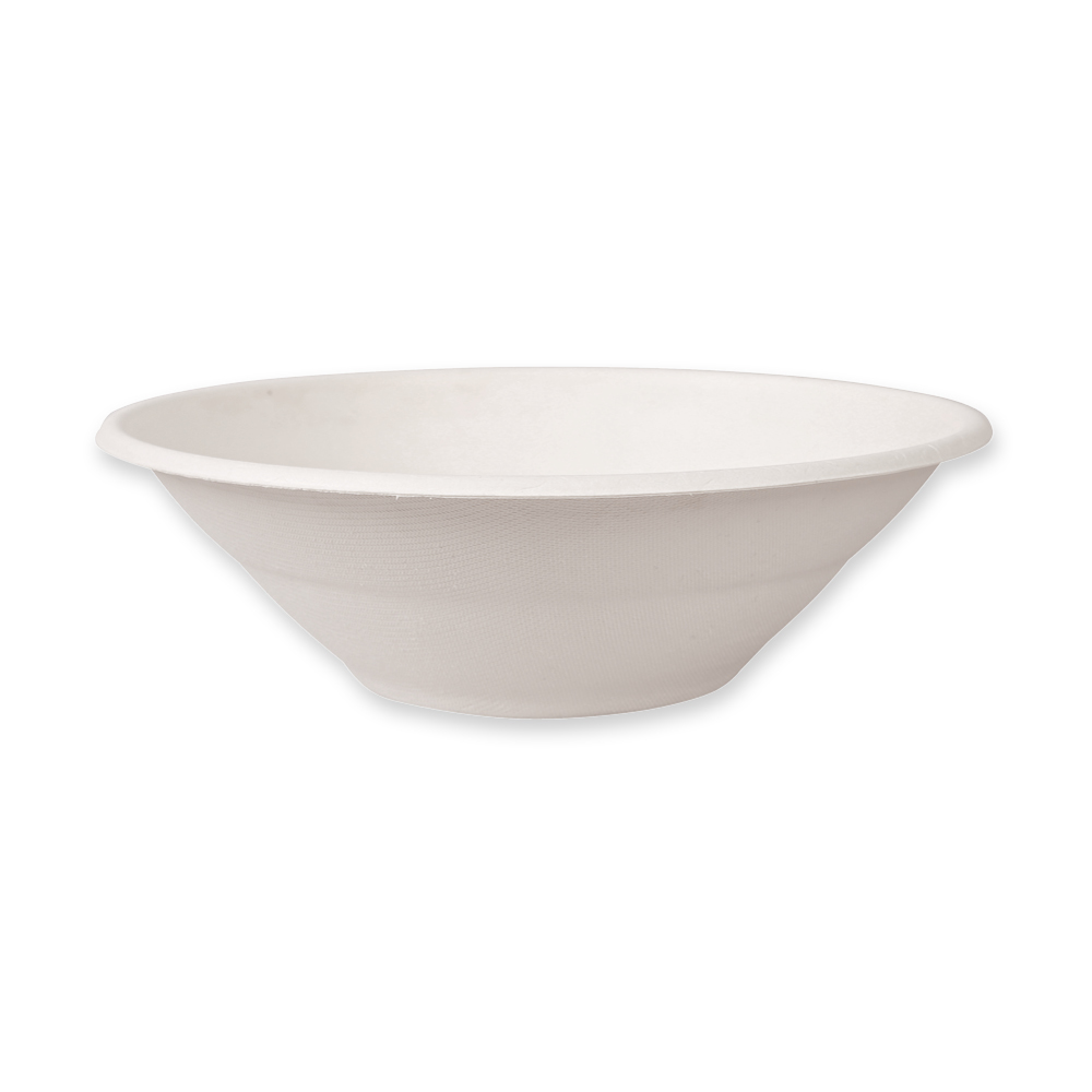 Organic bowls, round made of bagasse, front view