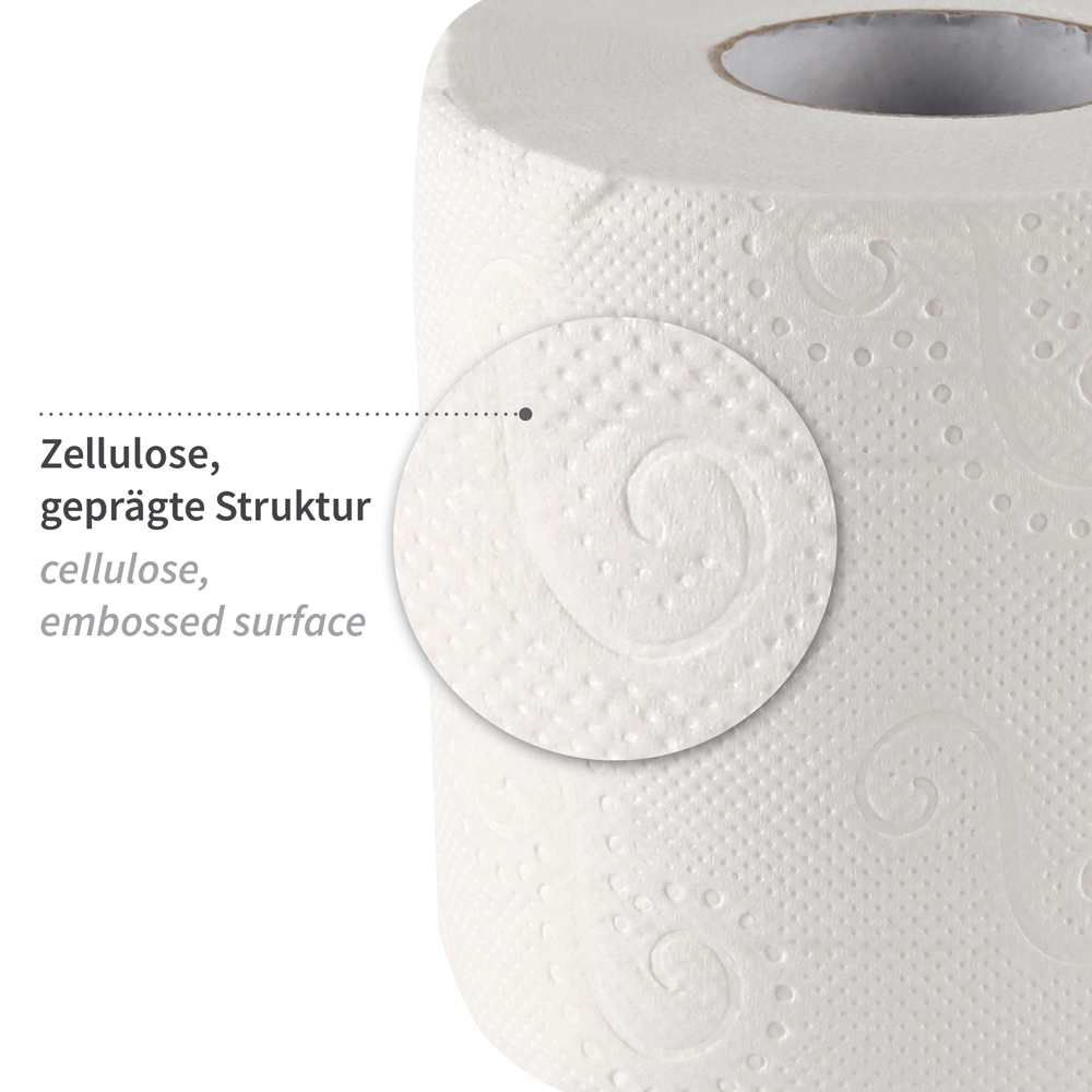 Toilettenpapier, Kleinrolle, 2-lagig aus Zellulose, Material