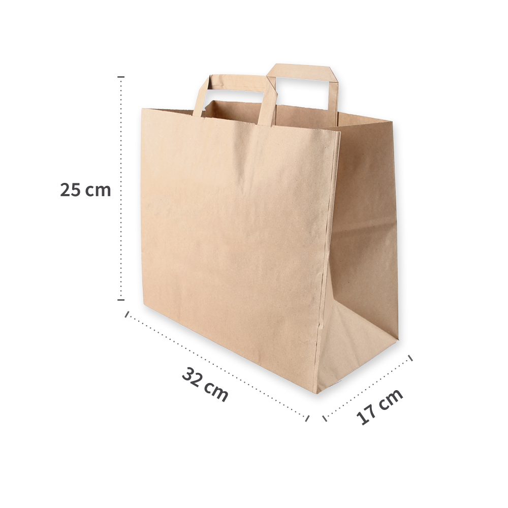 Paper carrying bag "Strong" made of paper, measurements, 32cm x 17cm x 25cm