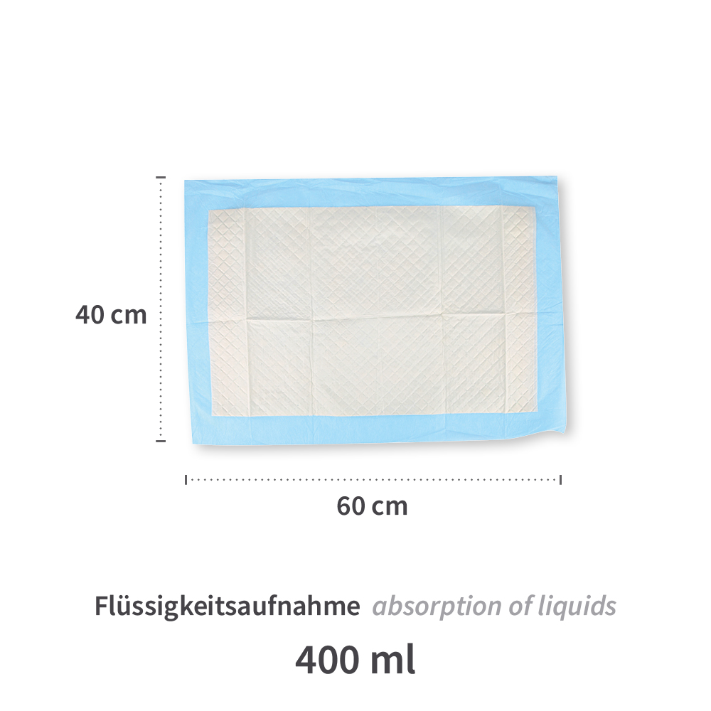 Bettunterlagen | PP/Zellulose/PE | Maßangabe Bettunterlagen PP/Zellulose/PE mit Maßangabe