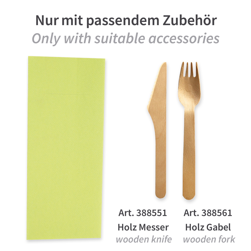 Cutlery napkins, 40x33cm, 1-ply with 1/8 fold, airlaid, FSC®-mix, accessories, limegreen