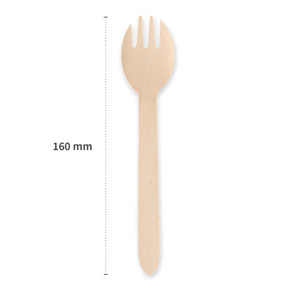 Organic cutlery sets Spork made of wood, FSC® 100%, length