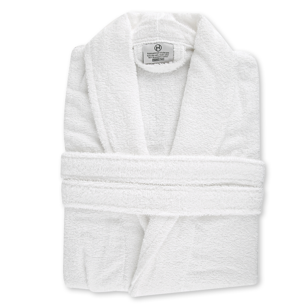 Bathrobes with shawl collar made of cotton in portrait