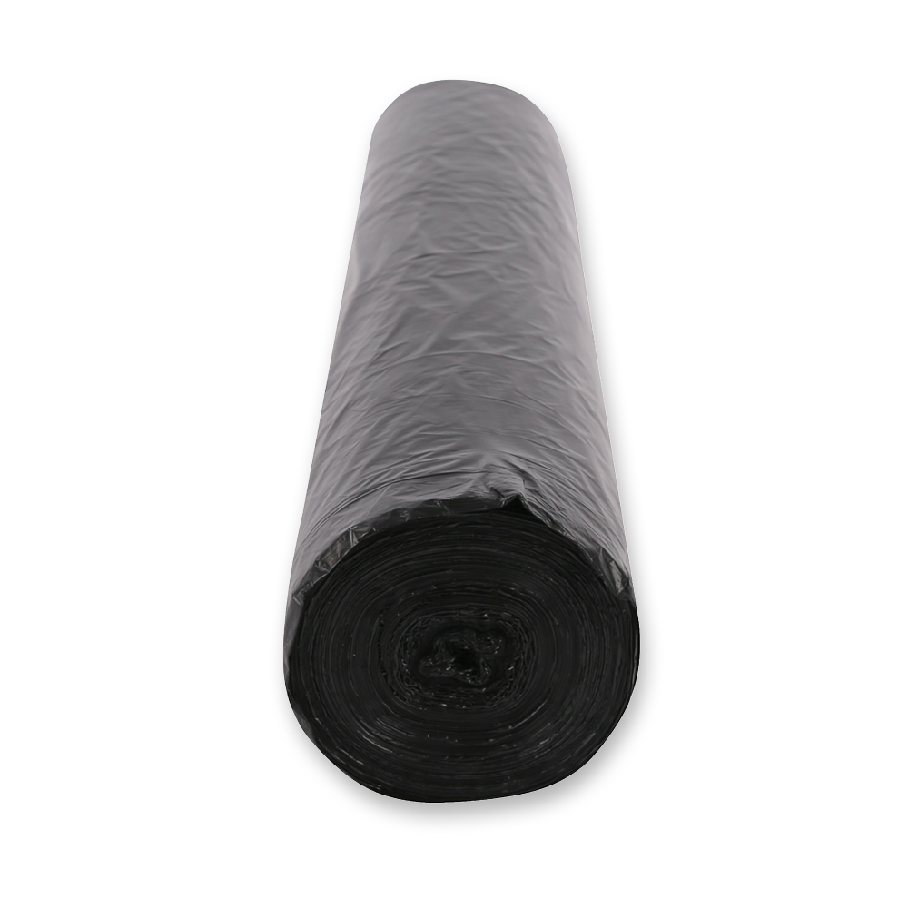 Waste bags Premium, 120 l made of HDPE on roll in black in the side view