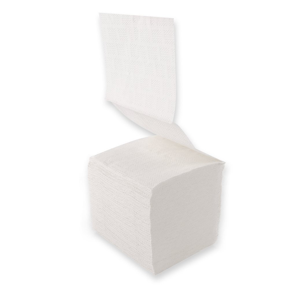 Toilet paper, single sheet, 2-ply made of cellulose, interfold, FSC®-Mix