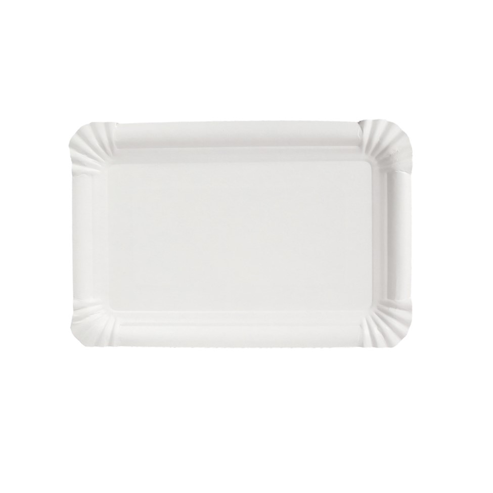 Paper plate rectangular made of paper with 13x20cm measurements