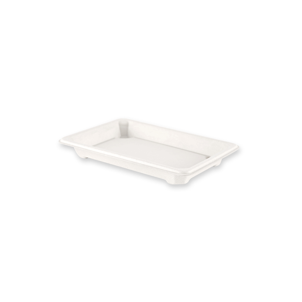 Bio Sushi Trays aus Zuckerrohr, Schrägansicht