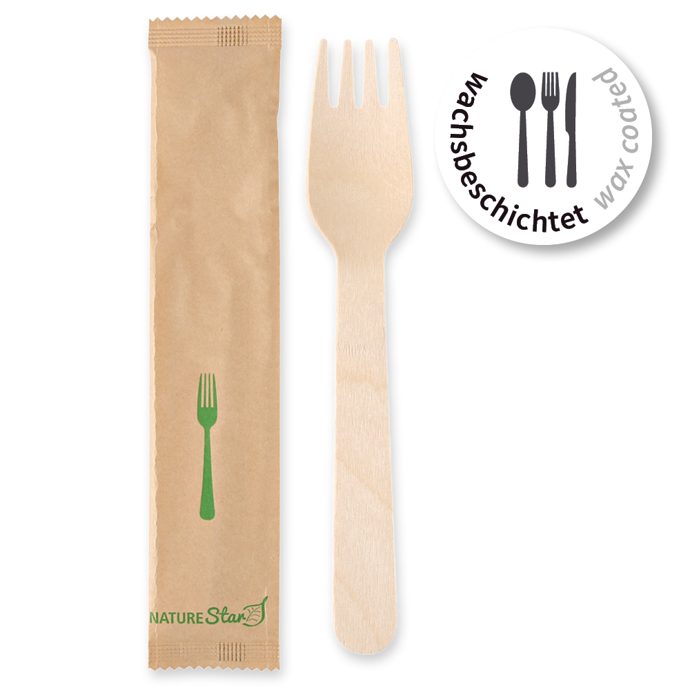 Organic forks made of wood FSC® 100%, wax coated