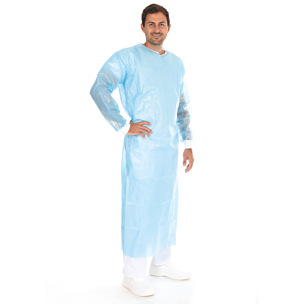 Protective gown Ultra Protect made of PP, PE fully laminated in the oblique view