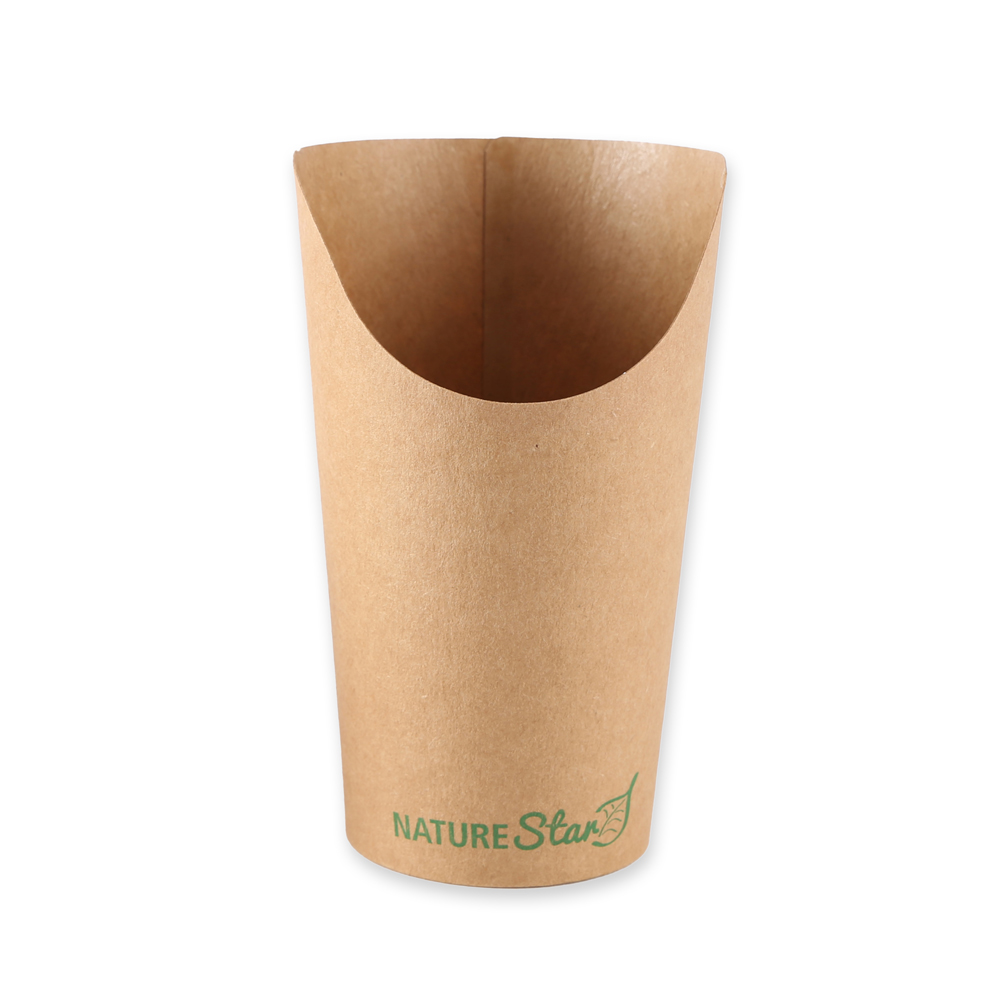 Organic snack cups Wrap made of kraft paper/PLA with 400ml in front view