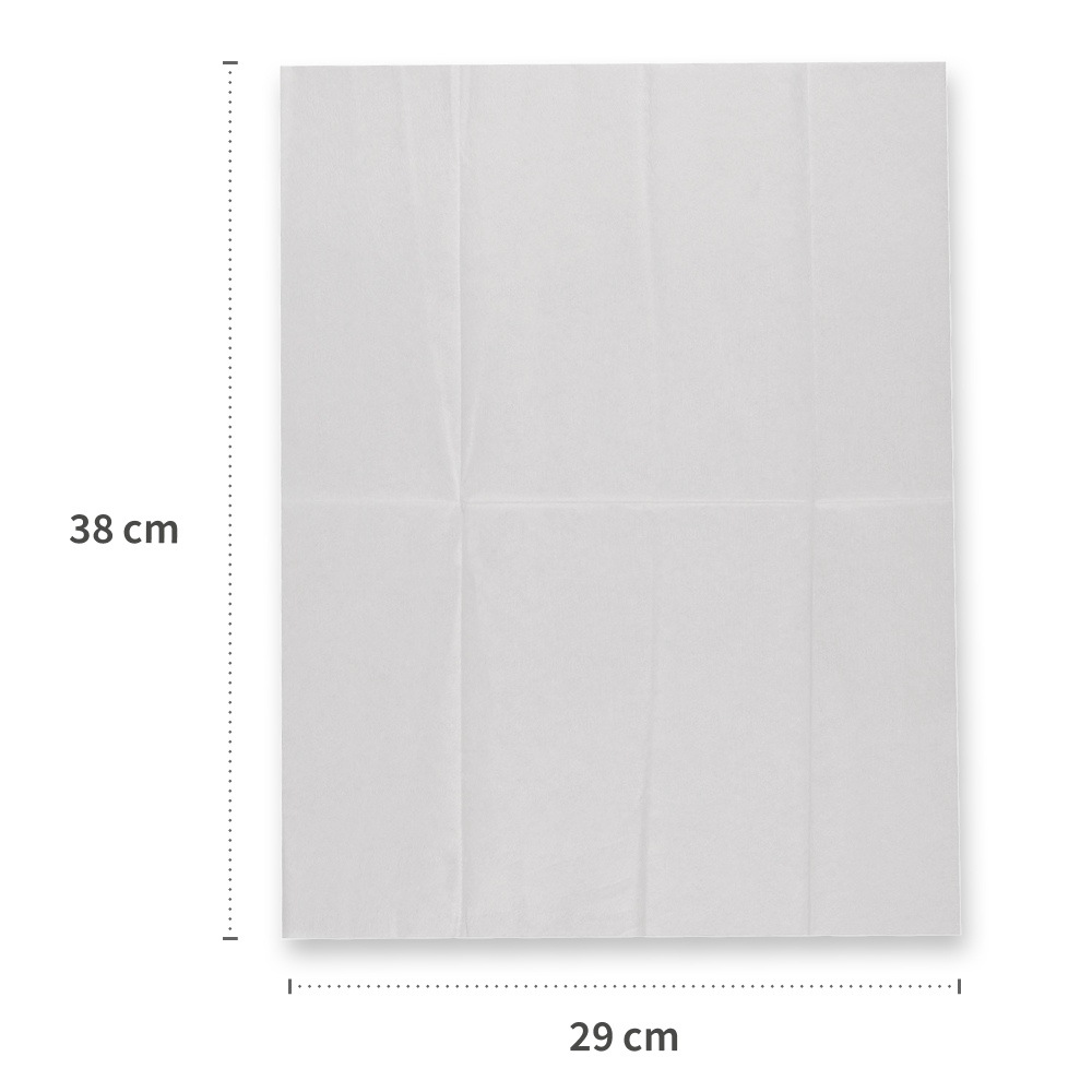 Pflegetücher Premium, 29 x 38 cm, weiß | Viskose, gelegt in Längen/Breiten Ansicht
