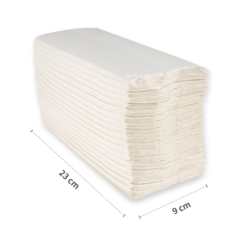 Paper hand towels, 2-ply made of cellulose, C-fold, measure