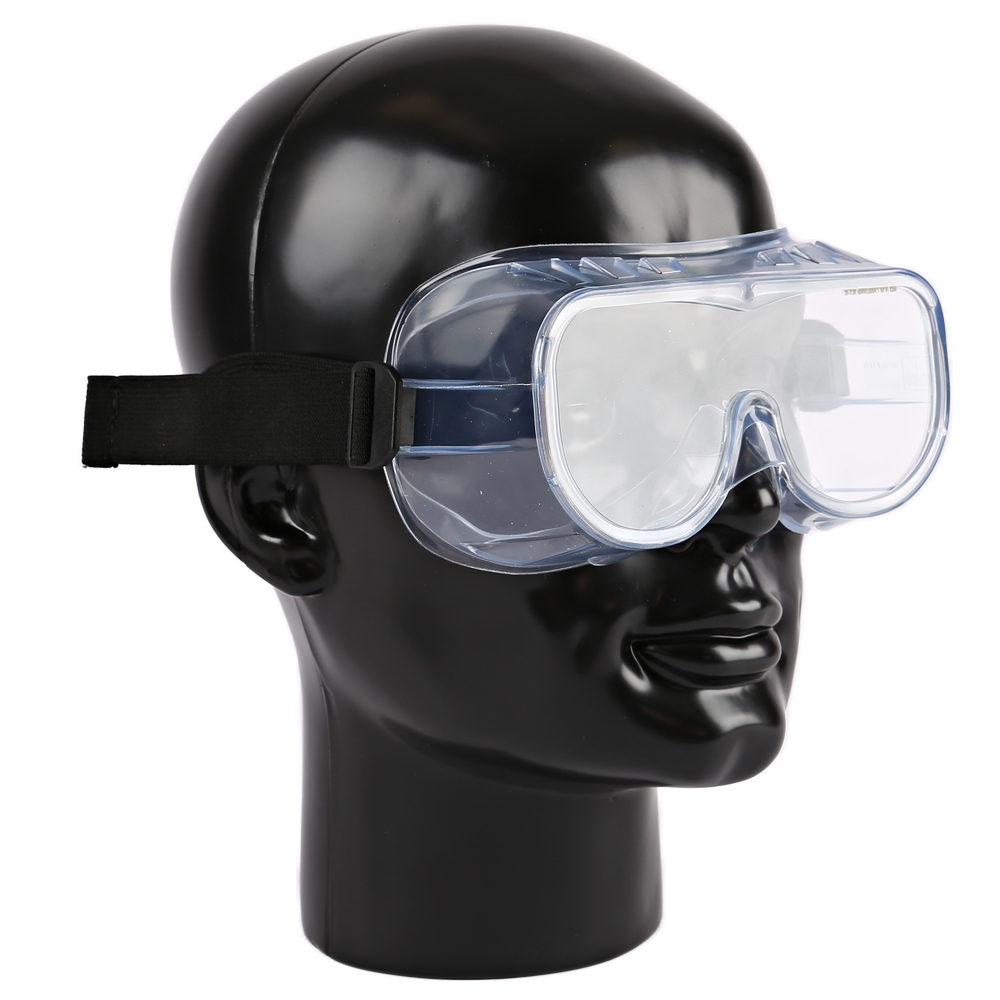Vollschichtschutzbrille Universal, belüftet aus PVC in der Schrägansicht