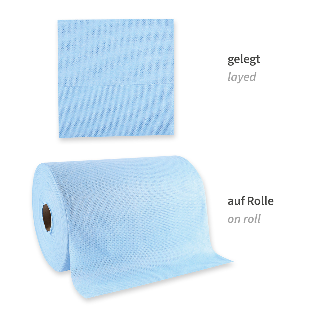 Cleaning cloths Hygotex viscose in blue the difference laid and on roll