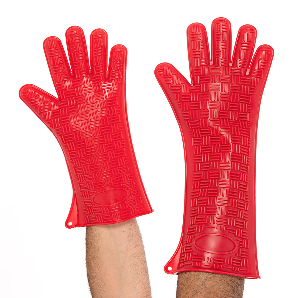 Oven gloves Heatblocker made of silicone in comparison