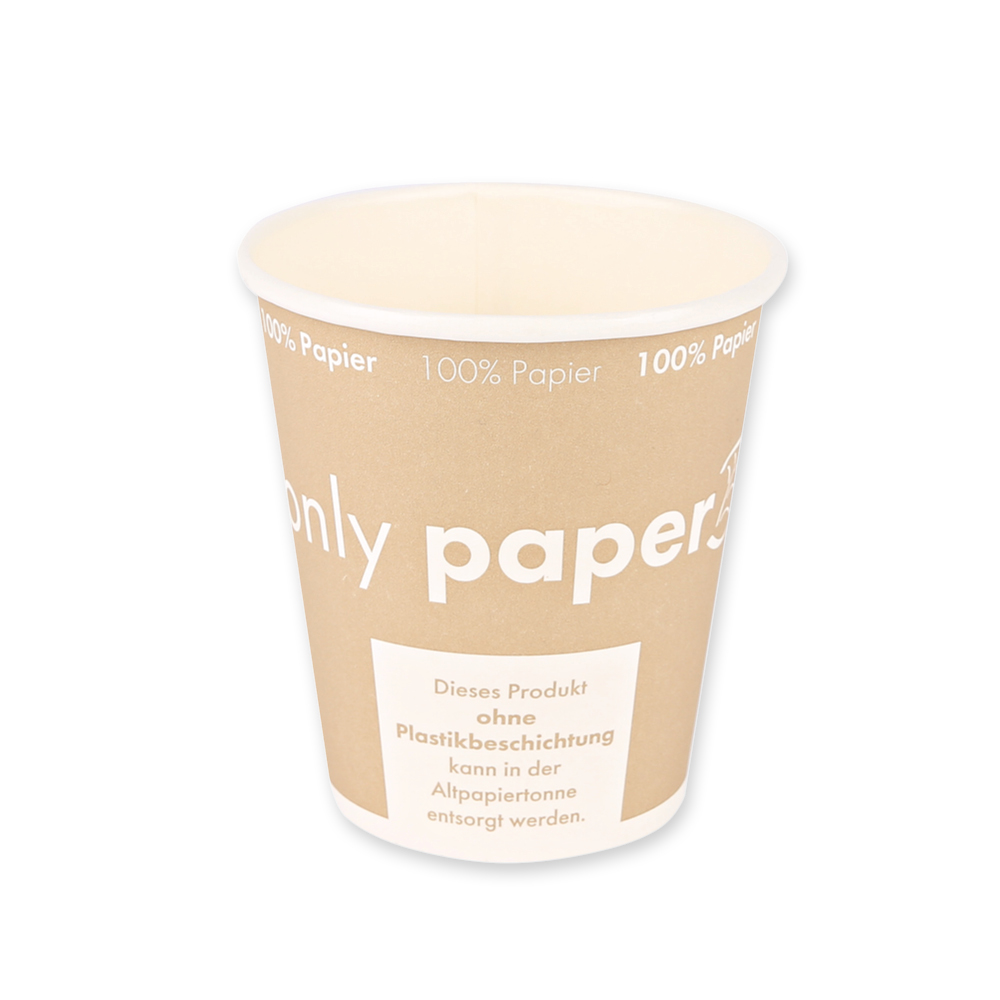 Kaffeebecher Only Paper aus Pappe von der Vorderseite