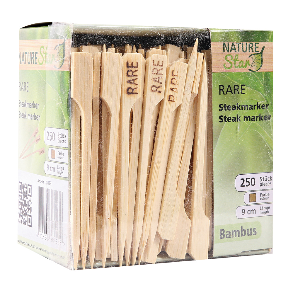 Bamboo steak marker as packaging image 