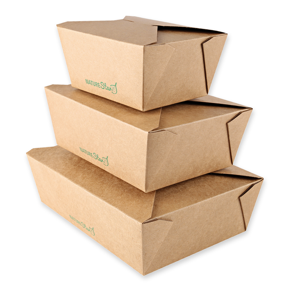 Organic food boxes Menu made of kraft paper/PE with all variants